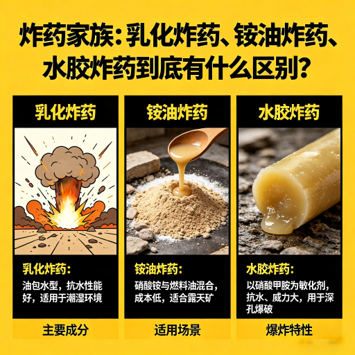 浠水炸药家族:乳化炸药、铵油炸药、水胶炸药到底有什么区别?